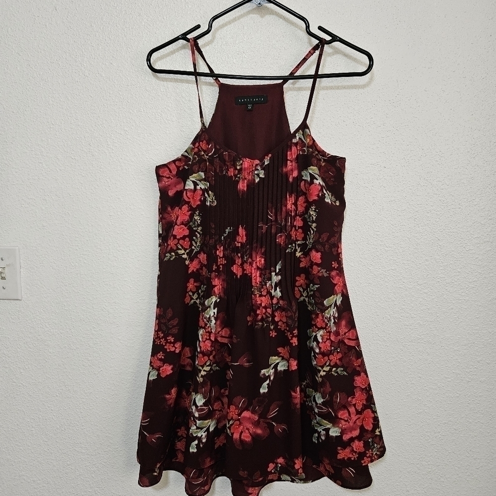 Sanctuary floral layered mini dress size xs